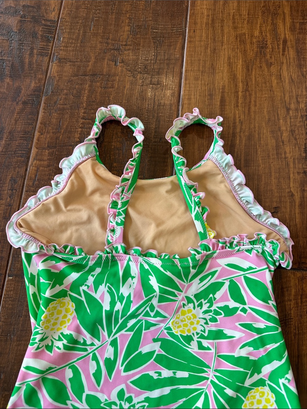 Crewcuts Girls' Ruffle-Strap One-Piece Swimsuit in Pineapple Print - Picture 5 of 7